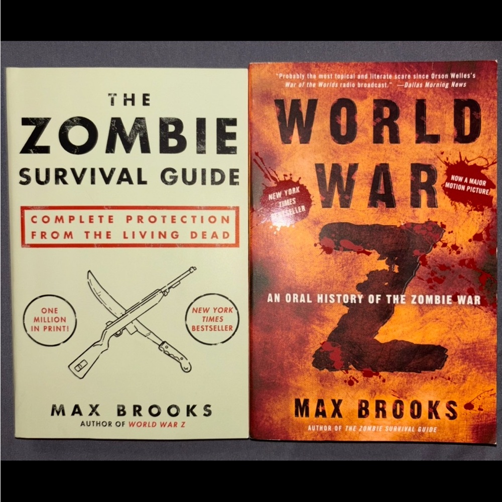 Brooks Zombie Survival Guide & World War Z Set - Cream and Orange